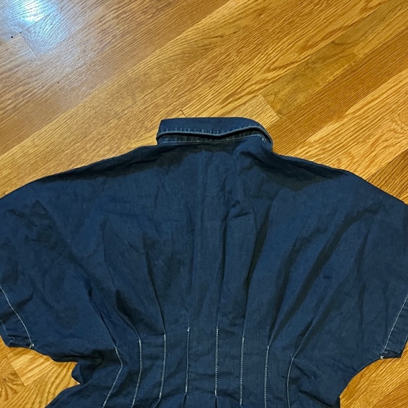 Anthropologie x Exquise The Tobie Button-Front Pleated Shirt Dress Denim L NWT - Picture 15 of 15